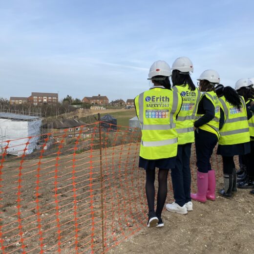 Young creative placemakers on a site visit. Part of This Must Be the Place partnership programme with Cement Fields.