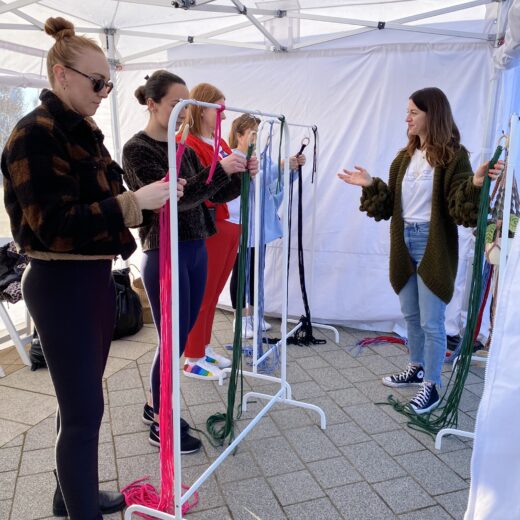 Learning Macrame with local artist Alexia Gazi, Ebbsfleet.