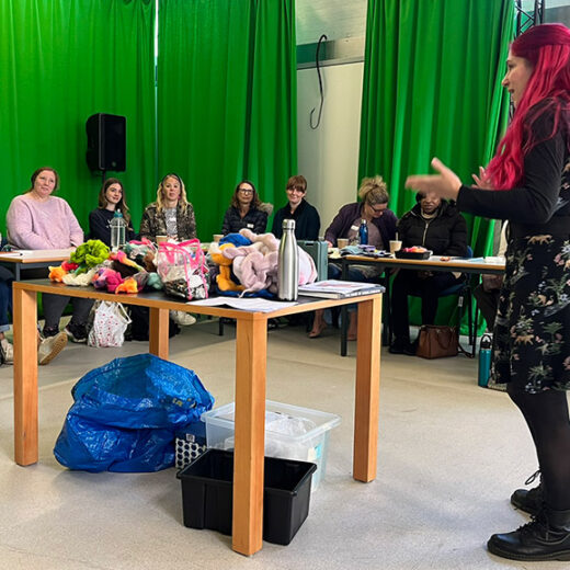 Natasha Steer discussing her creative health expertise at Chatham Historic Dockyard